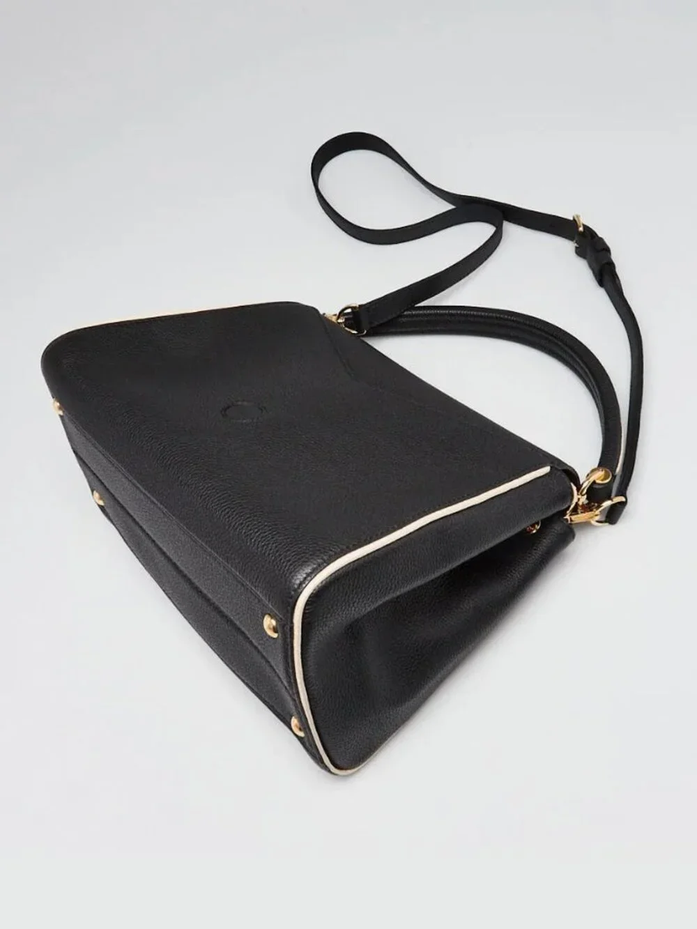 Louis Vuitton Black Leather and Monogram Coated Canvas Double V Bag